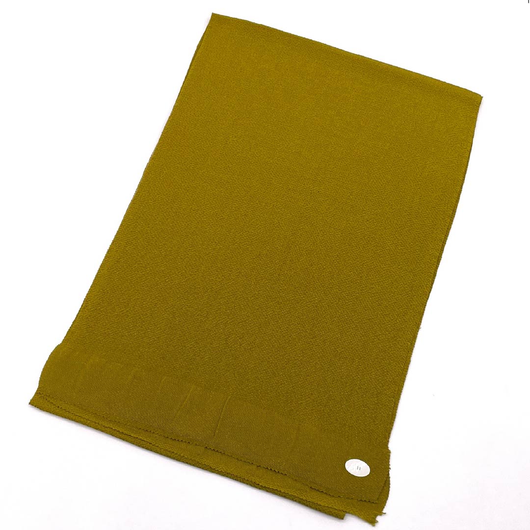 （新古品） 帯揚げ 正絹 フォーマル 黄櫨色（はじいろ） ちりめん 無地 振袖用 長さ約164cm 幅約27.5cm Sランク 黄系 1136000062923