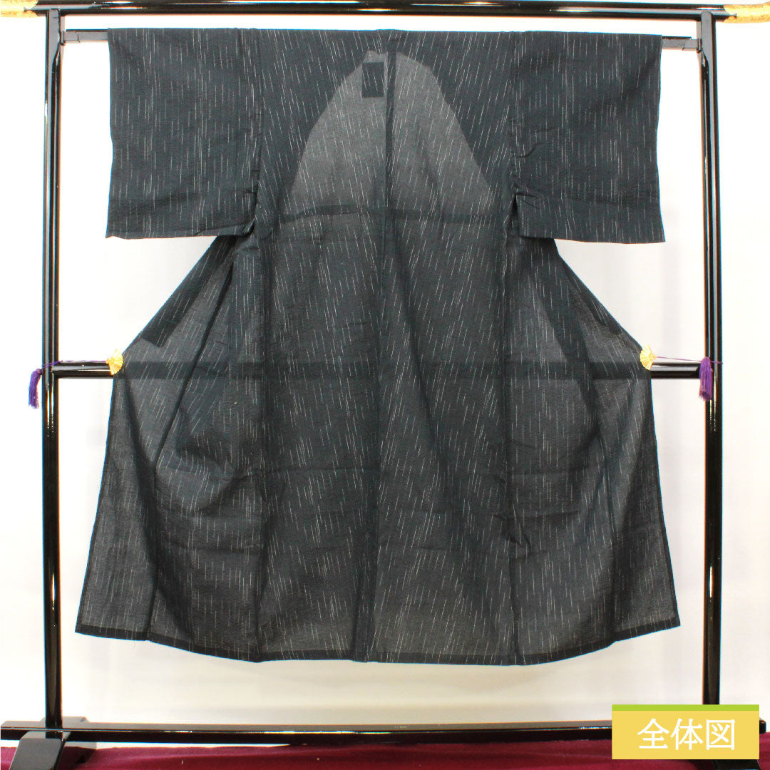 Men's Yukata Cotton Length 143.5cm Sleeve Length 62.5cm S Rank Unlined Black Patterned Stripes 1118005222410
