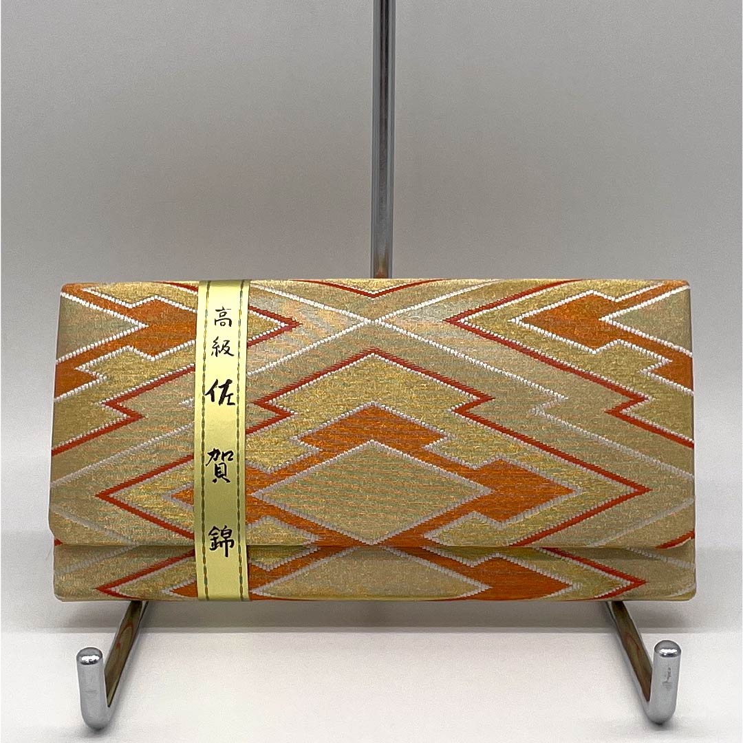 Formal Japanese Style Bag, S-Rank, Saga Nishiki, Matsukawabishi Pattern, Gold, 113900076221