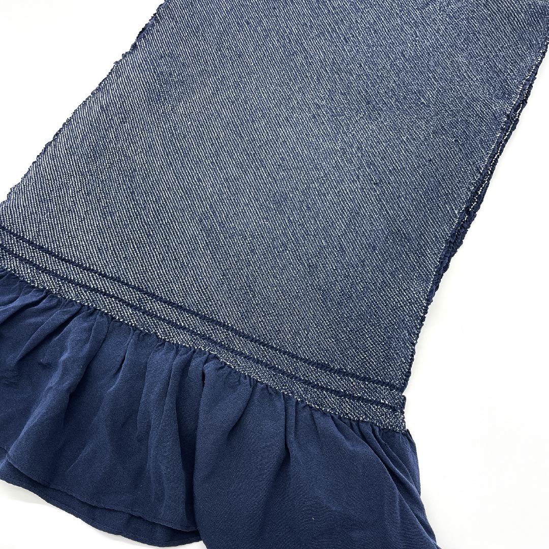 Heko obi, pure silk, iron grape color, all-shibori, obi length 364cm, width 40cm, S rank, navy blue, 1134000342918