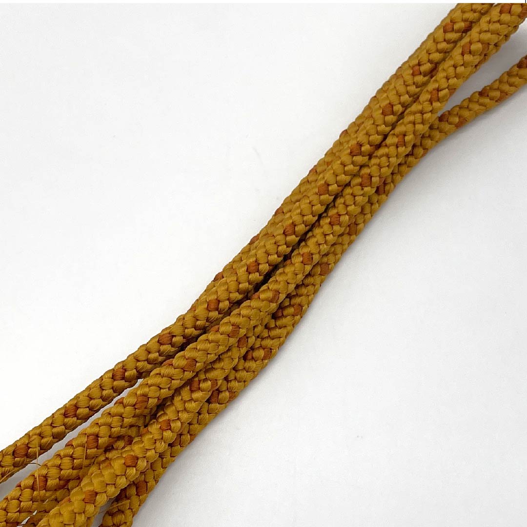 Amber-colored silk obi-jime (sash band) - Grade A, round braided, approximately 173cm long and 0.9cm wide, casual, brown, product number 1135004063414