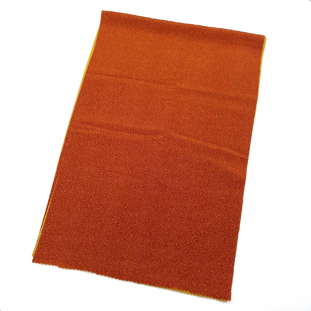 Obiage, pure silk, semi-formal, orange, shark, ochre, classic pattern, length 186cm, width 30cm, S rank, brown, 1136000482914