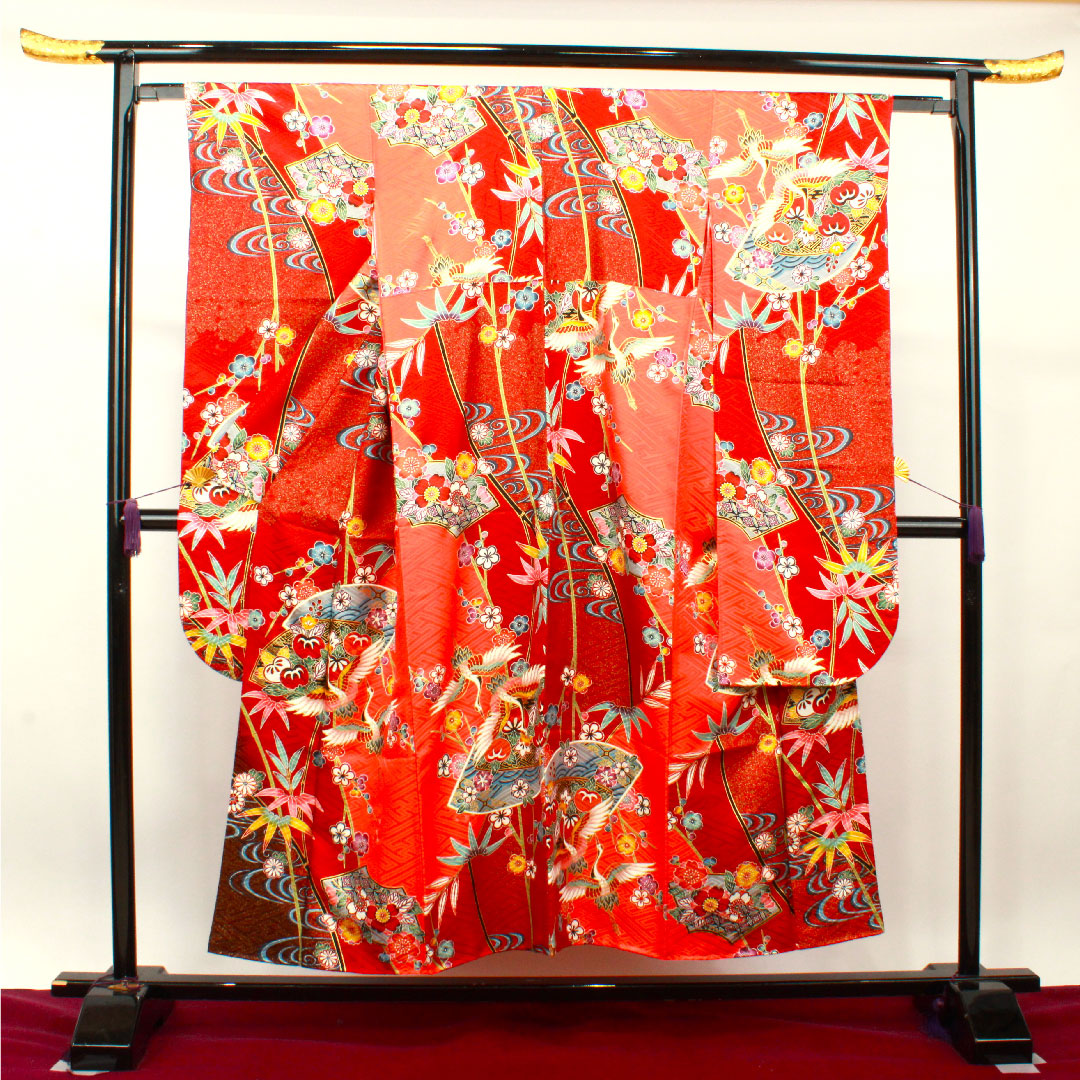 振袖 身丈151cm 裄丈61.5cm 袷  京紅型 吉祥文様  正絹 Sランク グラデーション系 1113001722299