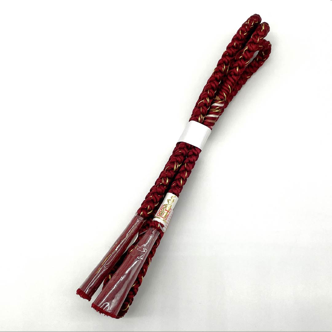 帯締め 正絹 Sランク  海老色（えびいろ） 丸組   長さ約164cm 幅約1cm セミフォーマル 赤系 1135005892312