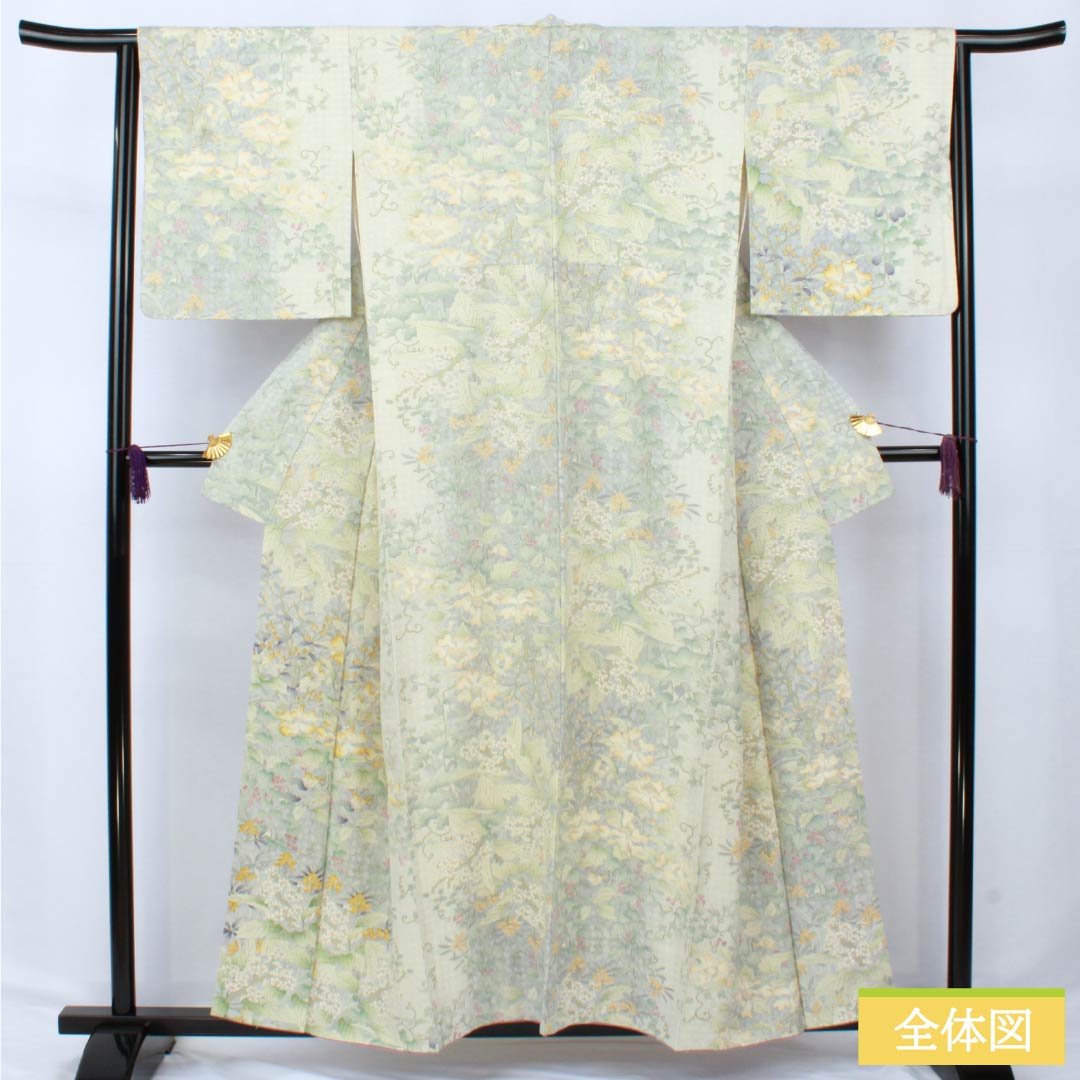 Visiting Kimono, Pure Silk, Grade A, Lined, Length 155.5cm, Sleeve Length 64.5cm, Floral Gradient Pattern, Product Number: 1112006143399