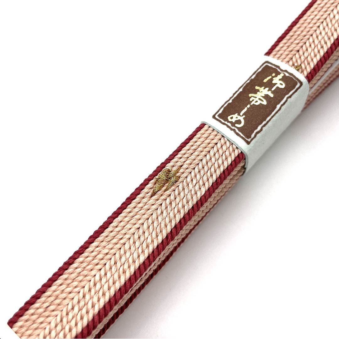 （新古品） 帯締め 正絹 四分紐 乙女色（おとめいろ） 京くみひも 三分金銀糸 新古品 長さ約165cm 幅約1.5cm セミフォーマル Sランク ピンク系 1135001422913