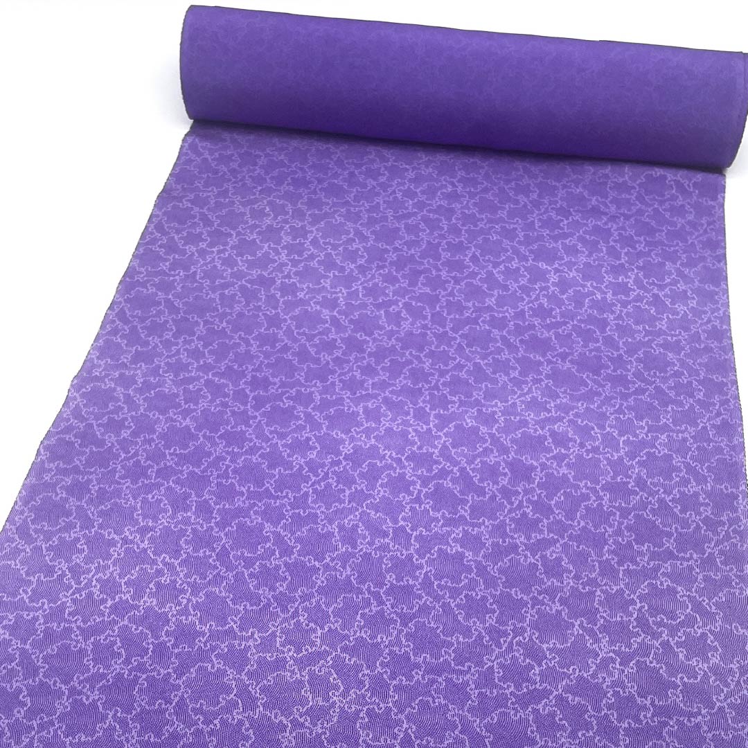 Fabric Komon Pure Silk Honmurasakiiro Tango Chirimen Snow Ring Pattern 13.5cm Wide NEW Rank Purple 1130001101920
