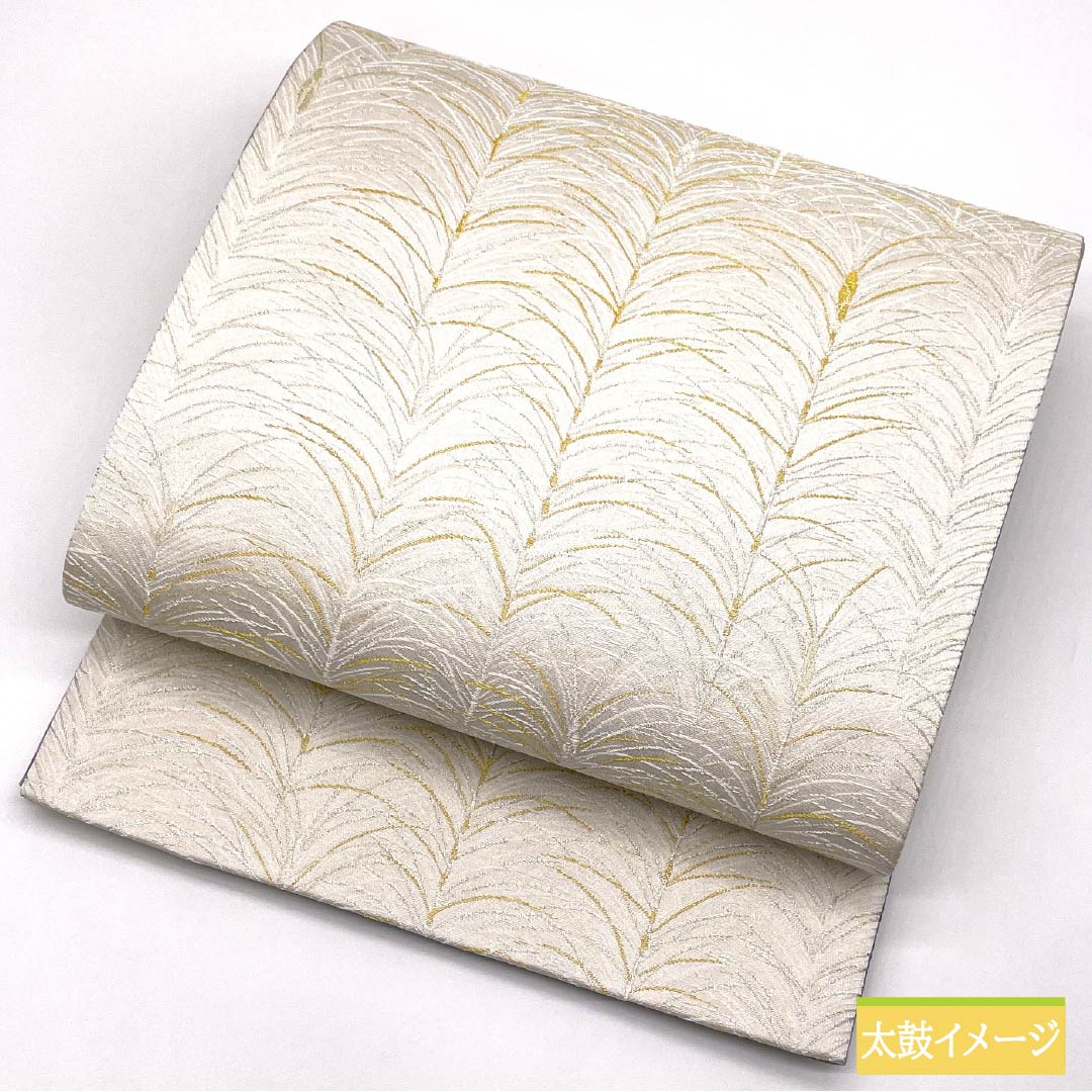 Formal white obi, pure silk, S-rank, Daiomatsu pattern, for formal kimono, 444cm long, six-fold hem, white, 1123015152311