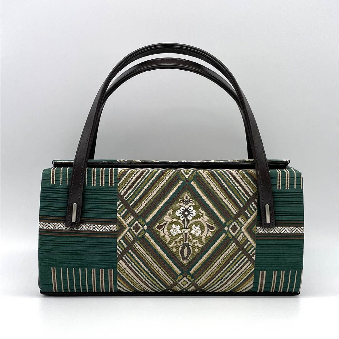 (Like New) Casual Japanese Bag, New Rank, Hakata Ori Okura Orimono Seinosuke Rikyu Bag, Green, 113900110119