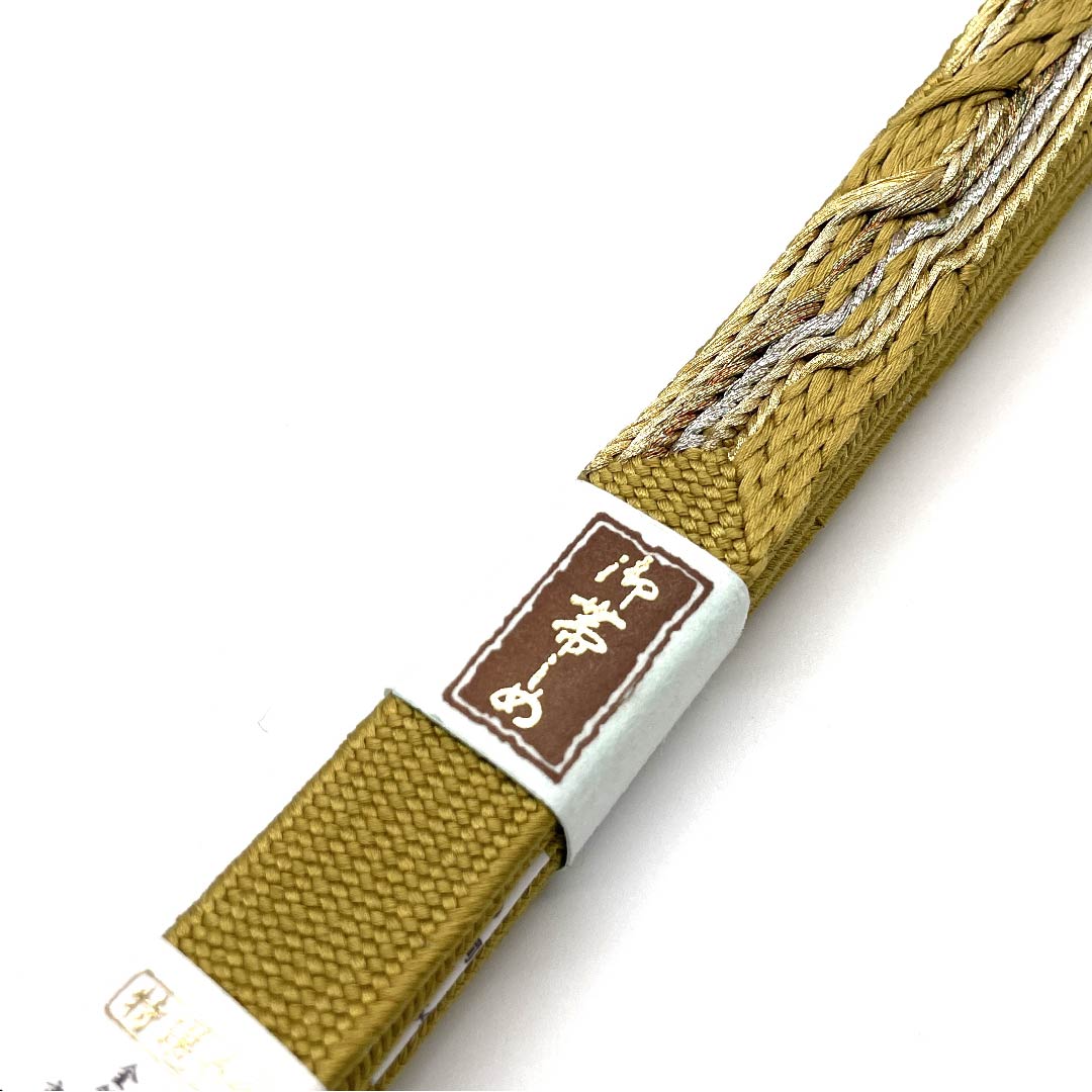 （新古品） 帯締め 正絹 四分紐 黄金色（こがねいろ） 特選金銀糸 金属糸使用 新古品 長さ約165cm 幅約1.5cm セミフォーマル Sランク 黄系 1135001132923