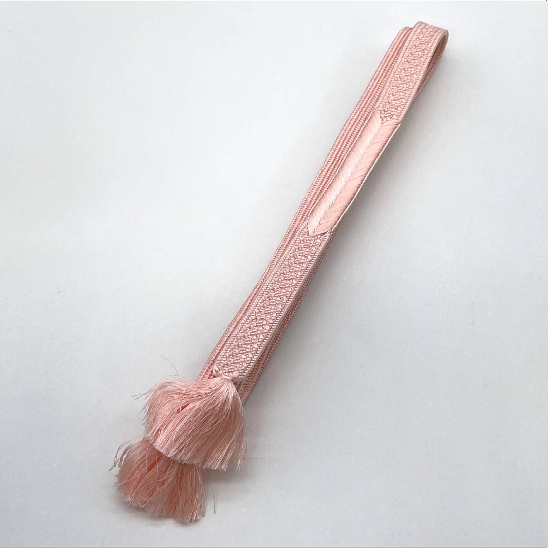 Obijime Silk S-Rank Akebono-iro (Dawn Color) Arrow Feather Flat Braid Length approx. 151cm Width approx. 1.5cm Formal Pink 1135006162313