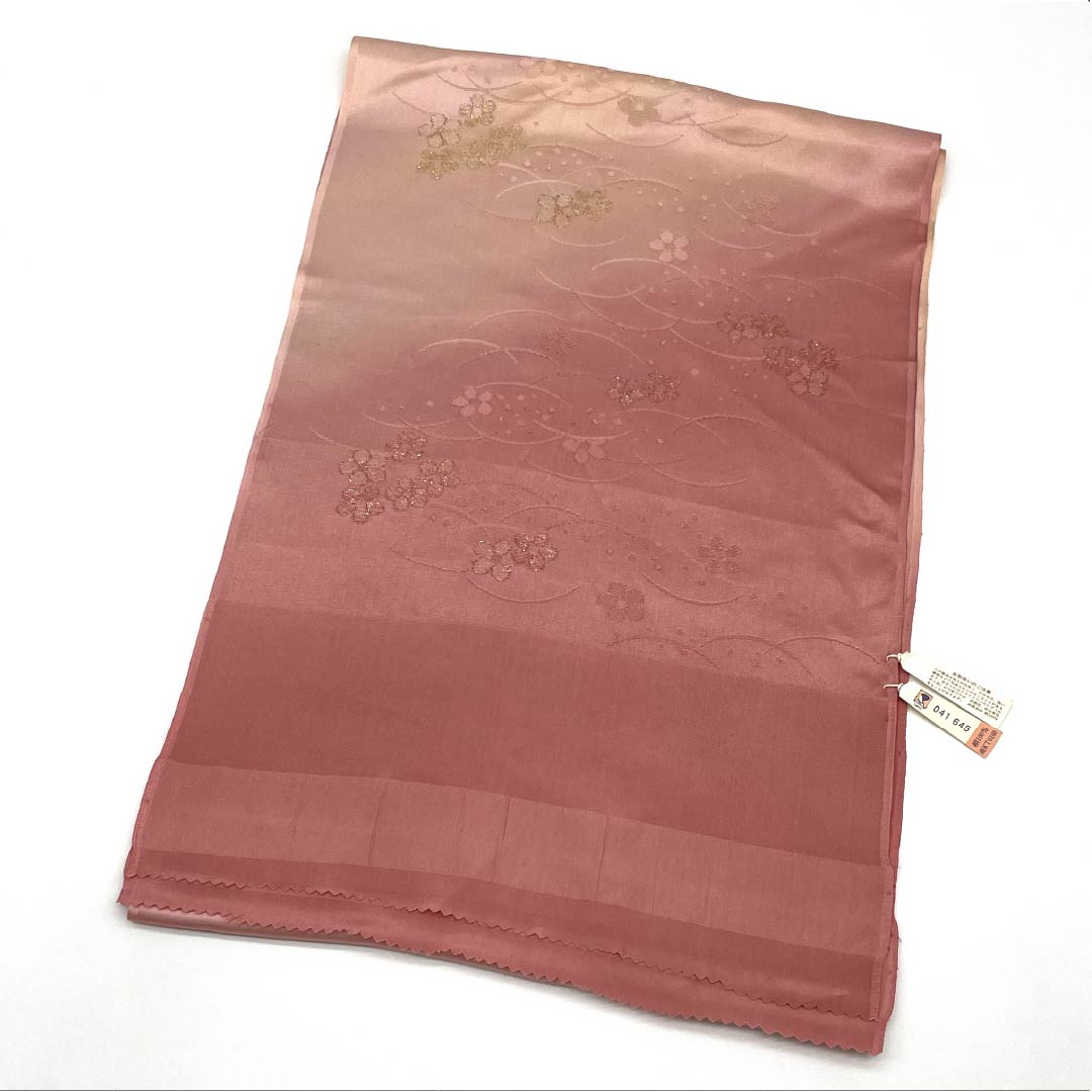 帯揚げ 正絹 Sランク フォーマル 積紅色（せきこういろ） 露芝 小花 グラデーション 長さ約185cm 幅約29.5cm ピンク系 1136002282913