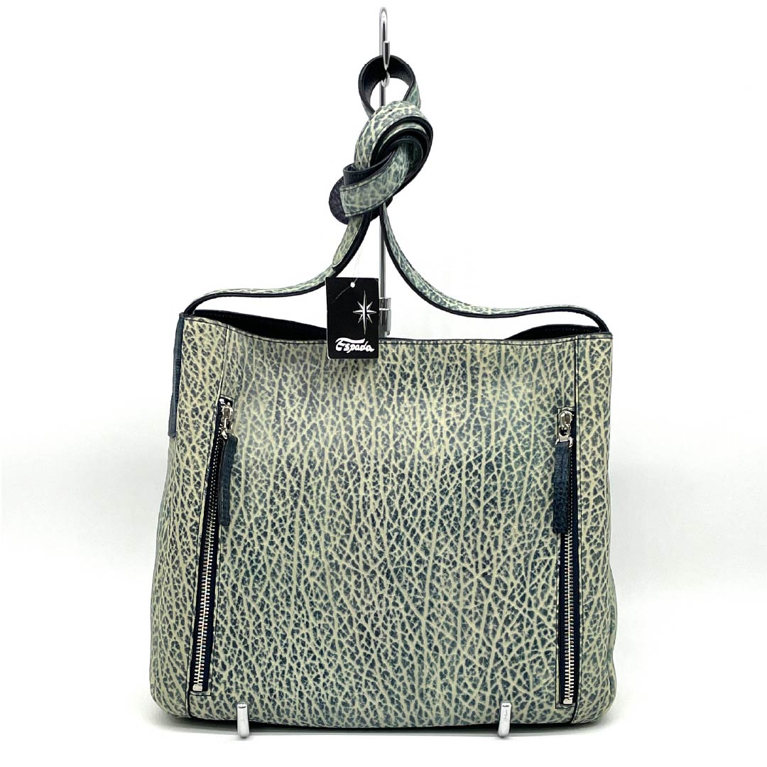 (Like New) Western-style Bag, Seal and Lizard Design, A-Rank, Like New, Seal and Lizard Design Shoulder Bag, Blue, 119700043317