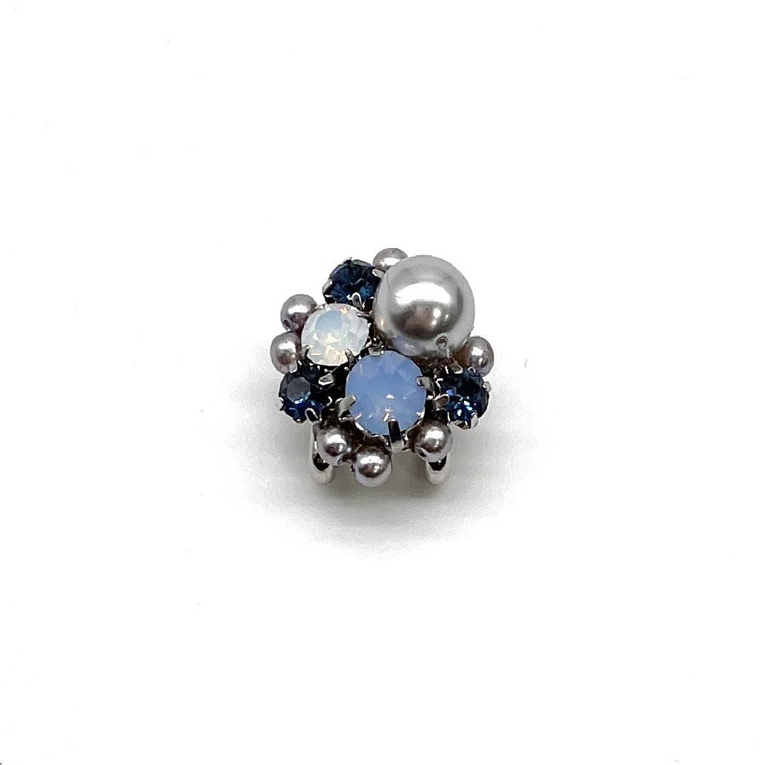 (New old stock) Obidome Other Casual Rhinestone Pearl Length approx. 2cm Width approx. 2cm S rank Blue 1137000902917