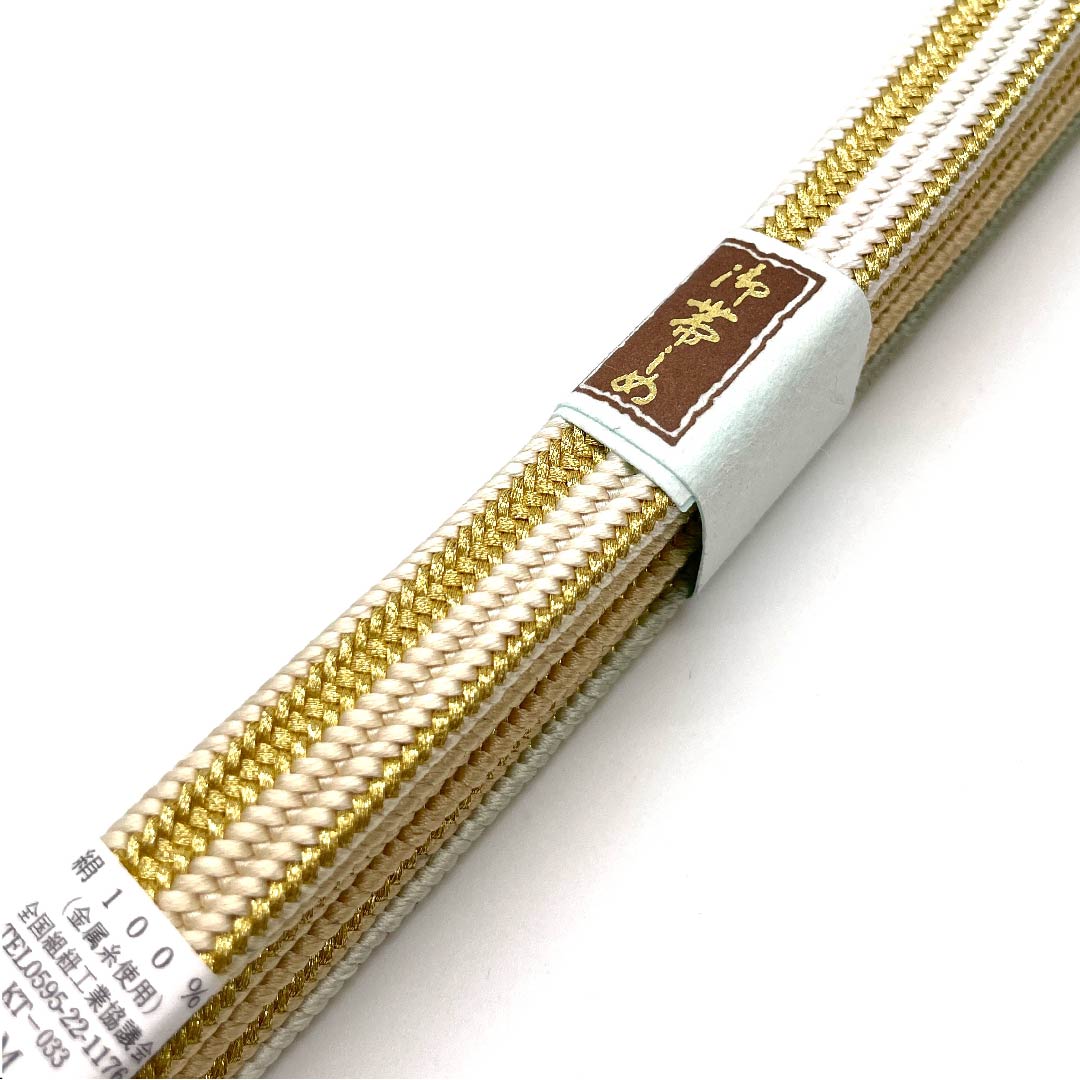 (New old stock) Obijime, pure silk, quarter string, gradation, Suiran Kobo, uses metal thread, new old stock, length approx. 162cm, width approx. 1.2cm, formal, S rank, gradation style, 1135001802999