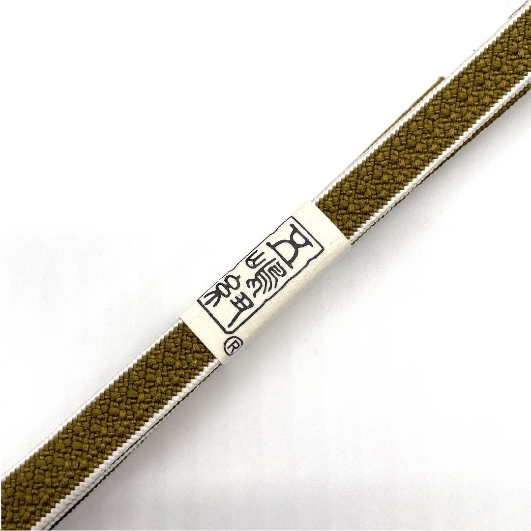 （新古品） 帯締め 正絹 三分紐 路考茶色（ろこうちゃいろ） 五嶋紐 新古品 長さ約129cm 幅約0.9cm カジュアル Sランク 黄系 1135000762323