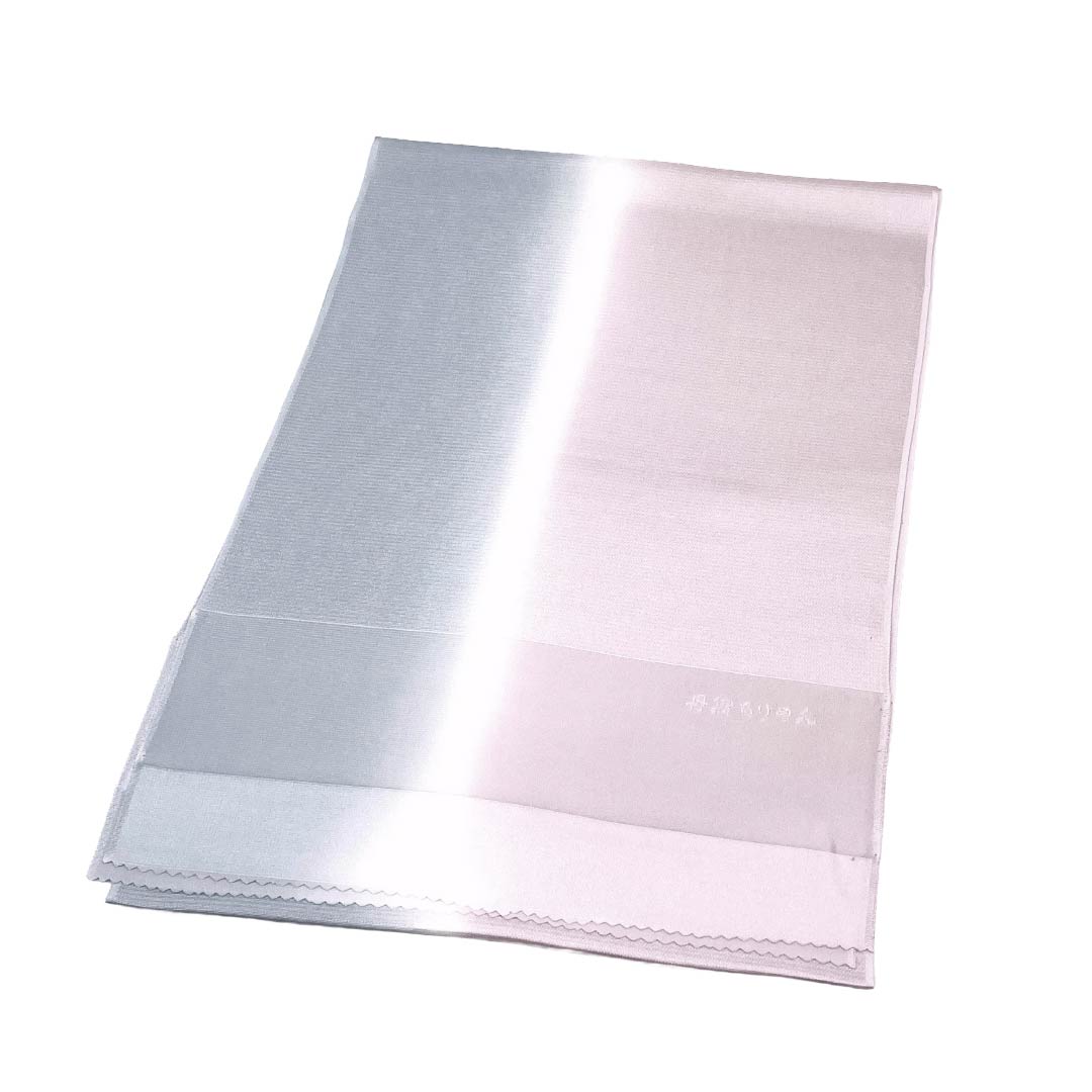 (New Old Stock) Obiage Silk NEW Rank Semi-Formal Shiraume-iro (white plum color) Usu-nezumi-iro (light gray) Tango Chirimen Bi-color Length approx. 184cm Width approx. 31cm Pink-based 1136003381913