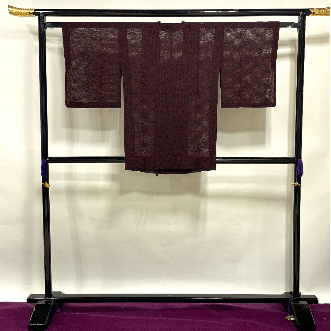 道行コート 身丈83cm 裄丈63cm 抽象模様 正絹 Sランク 紗 赤系 1117000492912