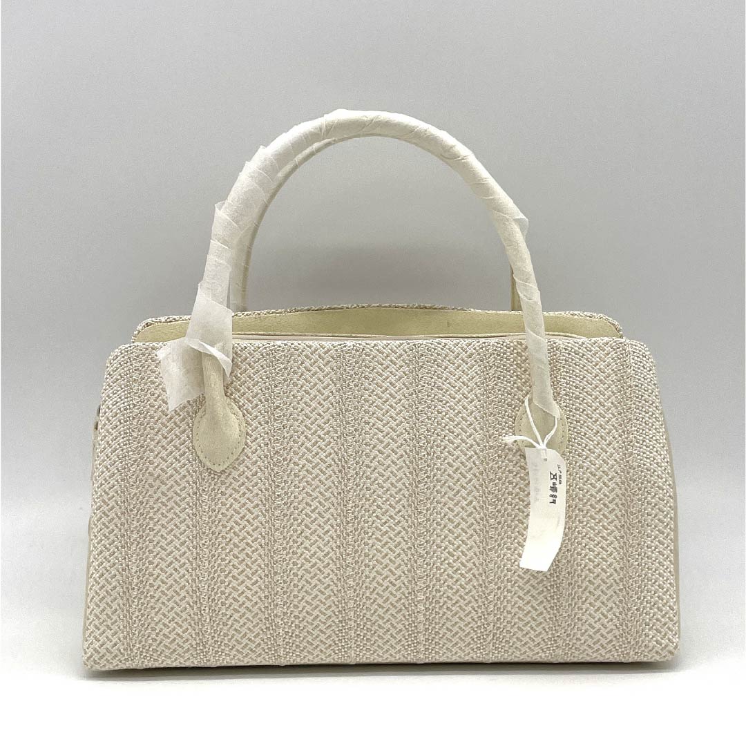 (Like New) Semi-Formal Japanese Style Bag, New Rank, Goshima Himo Rikyu Bag, White, 113900106111