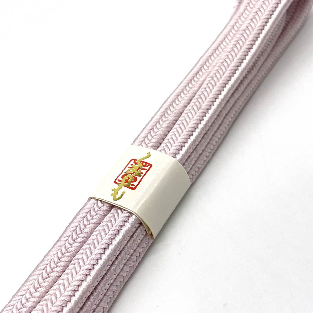 （新古品） 帯締め 正絹  桜色（さくらいろ） 冠組 新古品 長さ約168.5cm 幅約1cm セミフォーマル NEWランク ピンク系 1135003671313