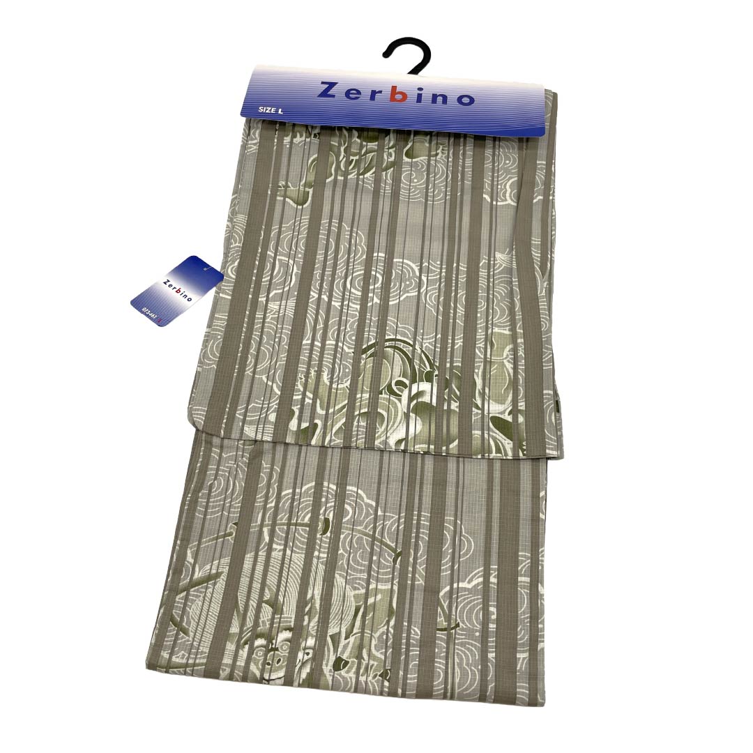 Men's Yukata Cotton NEW Rank Length 149cm Sleeve-to-sleeve 71cm Silk Gray XYLICOOL Cool Touch Processing Fujin Raijin Unlined Gray 1138000121422