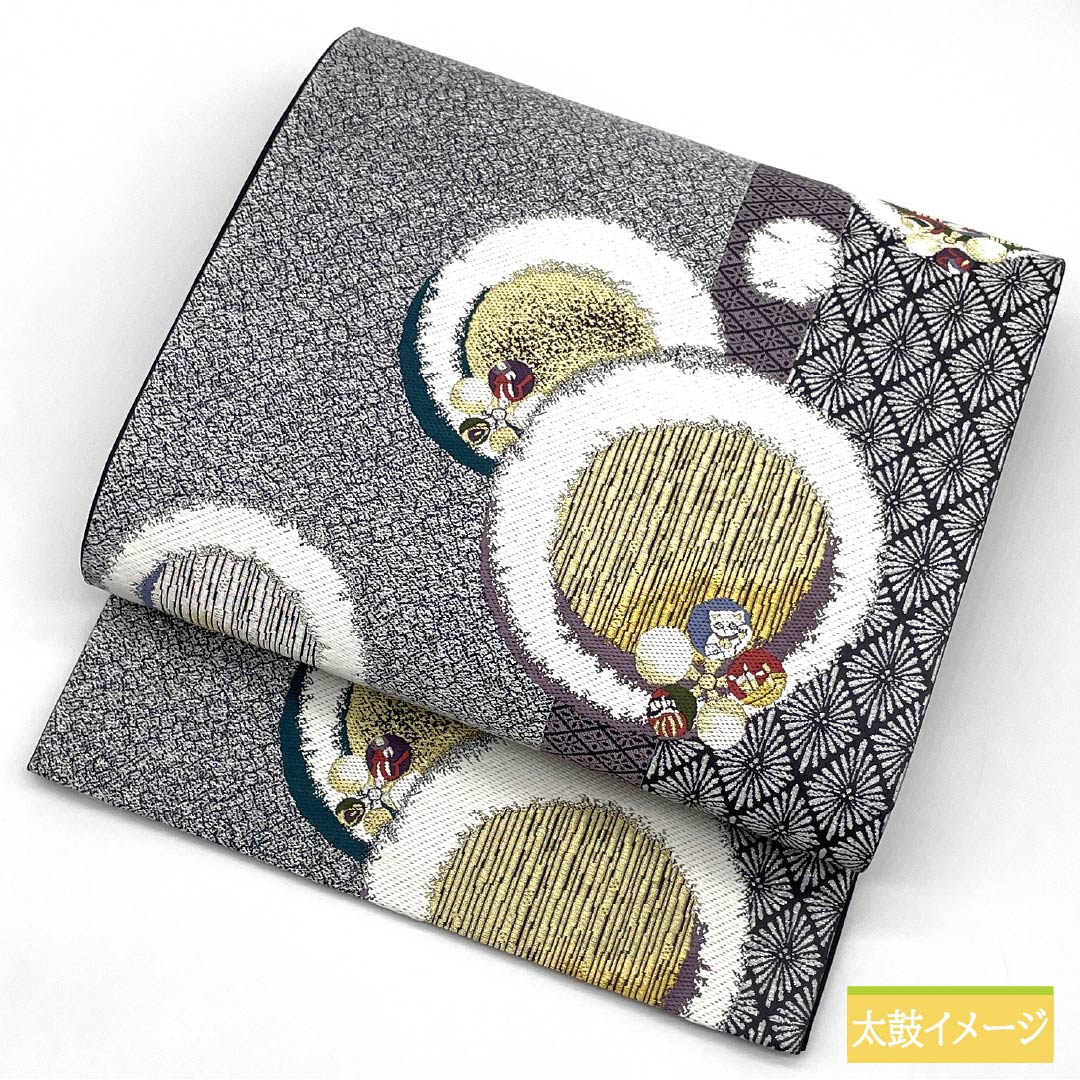 Formal silver-colored obi, pure silk, S-rank, silver-stained, silver-patterned, with a plum blossom design, suitable for formal kimono (tomesode), length 454cm, six-fold hem, 1123015962422