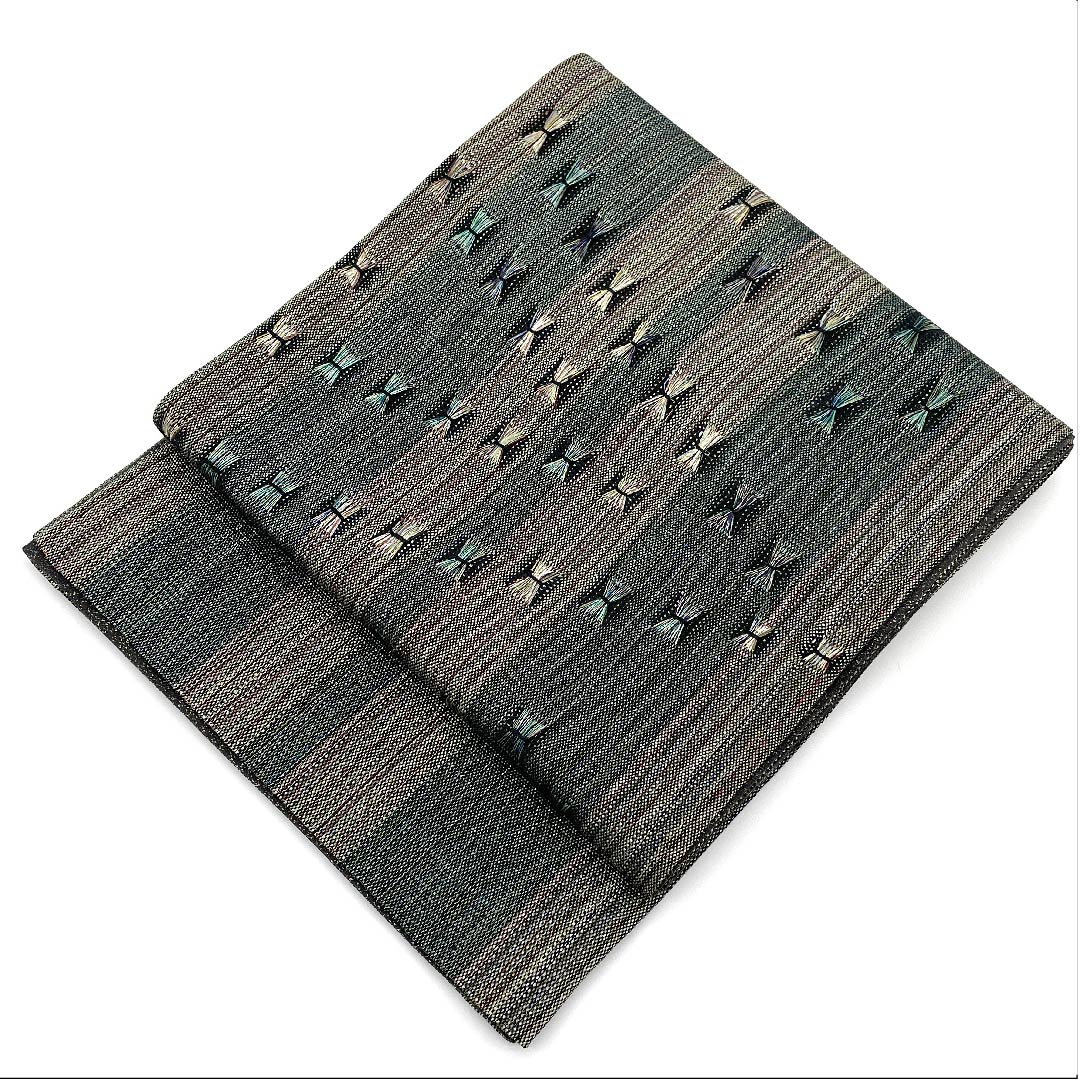 Fukuro Obi, Geometric Pattern, Braided, Made by Hinaya, Length 438cm, Pure Silk, S Rank, Pointed Pattern, Semi-Formal, Gradient Style, 1123006672399
