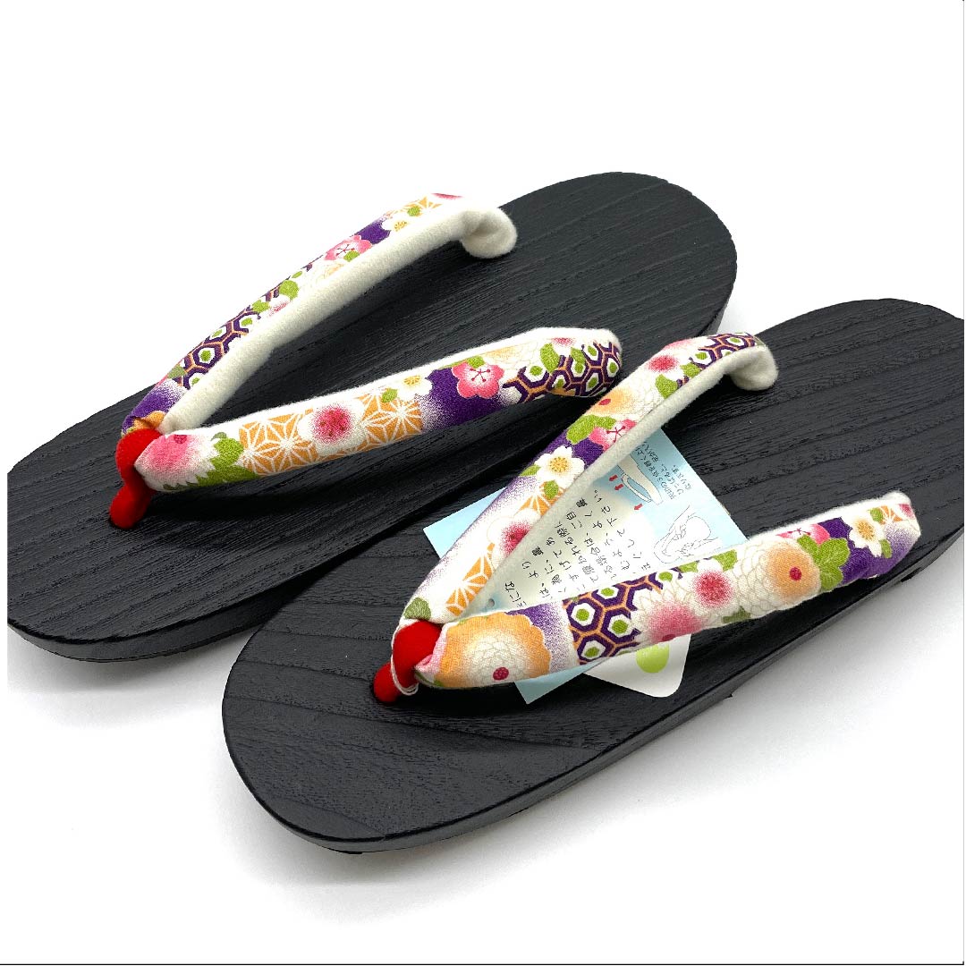 (Brand new, unused) Geta (Japanese clogs) Chrysanthemum, cherry blossom, tortoiseshell pattern, XL size, black, NEW rank, 1122000981510