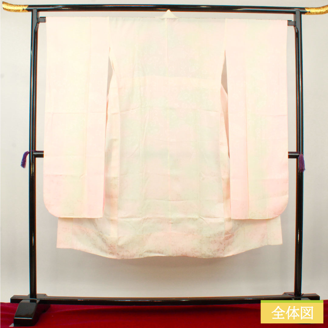 長襦袢 正絹 身丈134cm 裄丈68.5cm 単衣 振袖用 ぼかし染 Sランク ピンク系 1129000632413