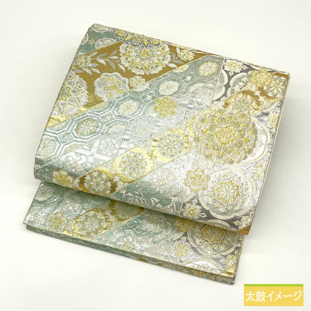 Fukuro Obi (sash), pure silk, A-rank, Nishijin-ori, auspicious motif, 440cm long, six-fold, formal, gradient pattern, product number 1123016103399