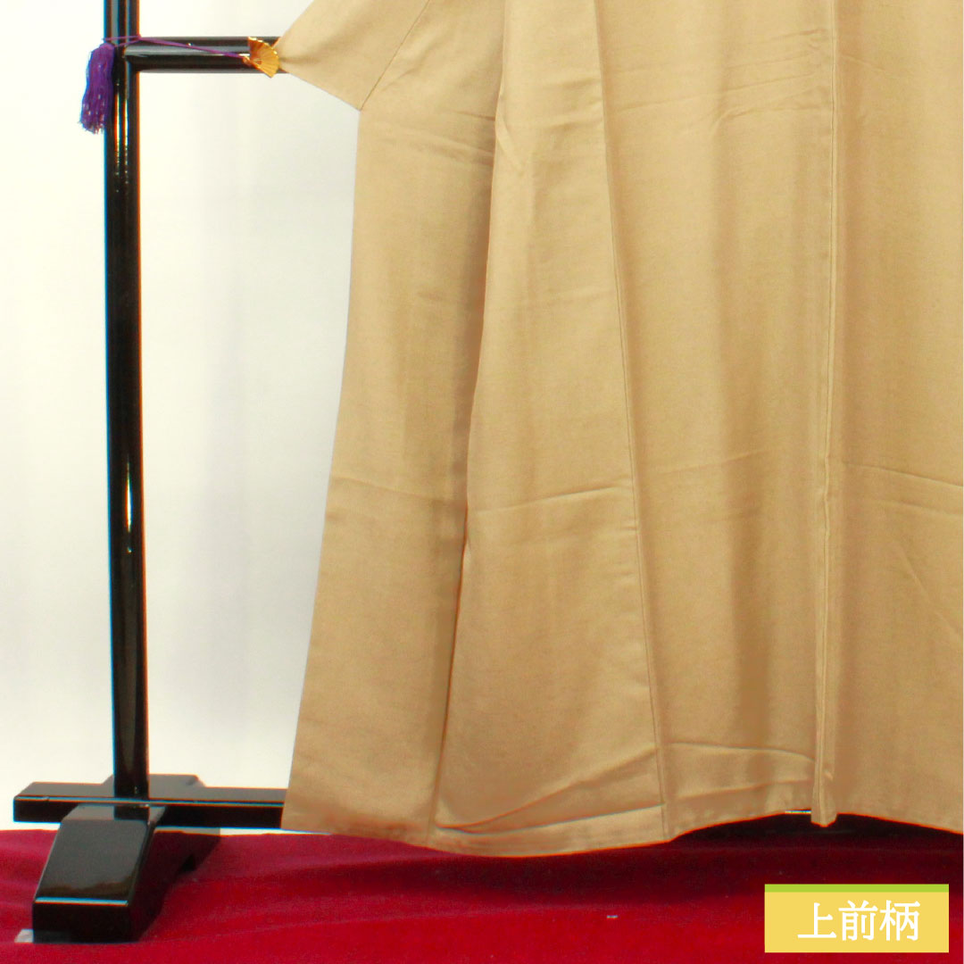 Plain color, pure silk, length 159cm, sleeve length 64cm, flaxen (sweet), Matsuo Korin, pongee fabric, lined, S rank, beige, 1114001282325