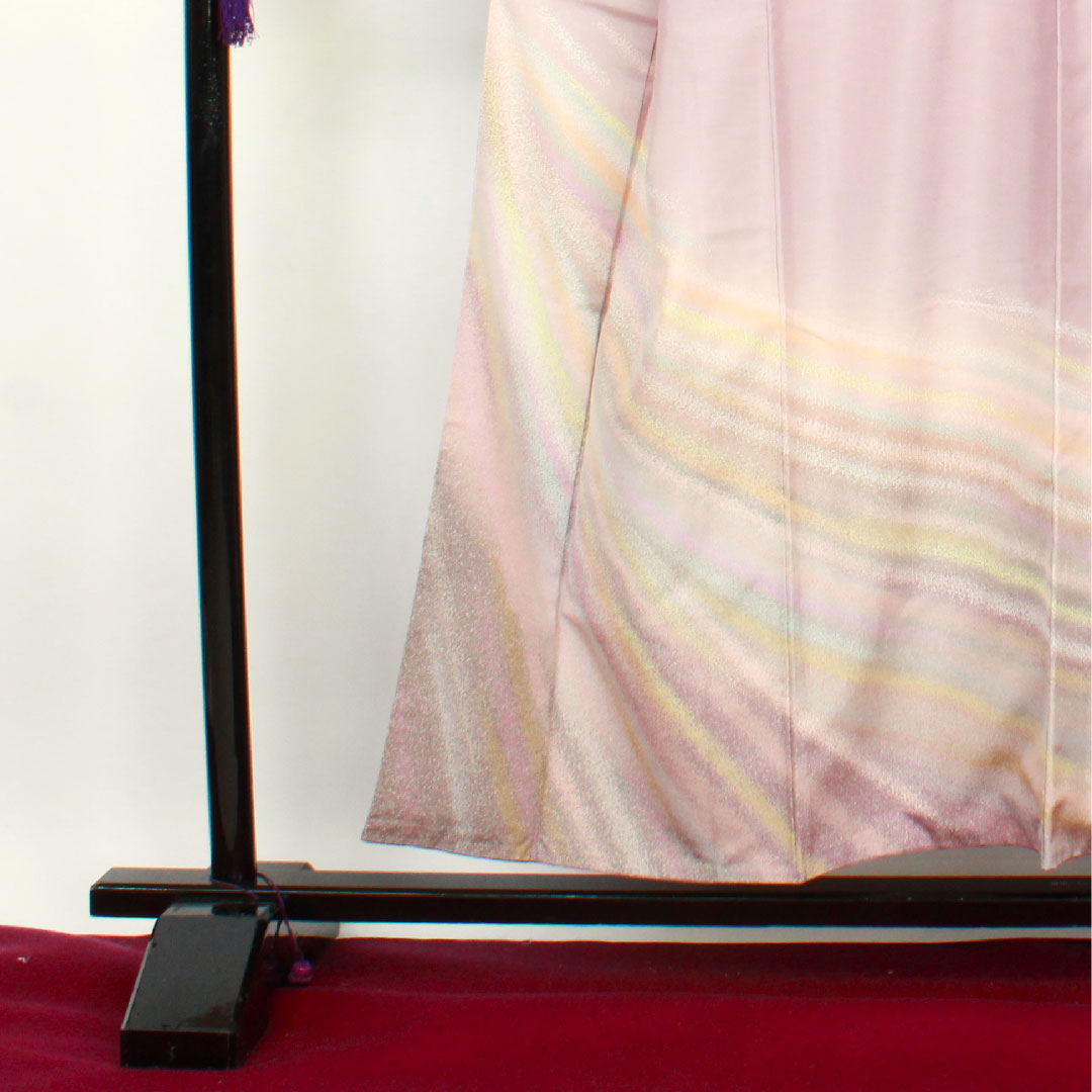 Homongi, lined, length 153cm, sleeve length 63cm, grape color, Ushiku Tsumugi, Hakusan Kobo, Oboro-zome, pure silk, A rank, purple, 1112001813220