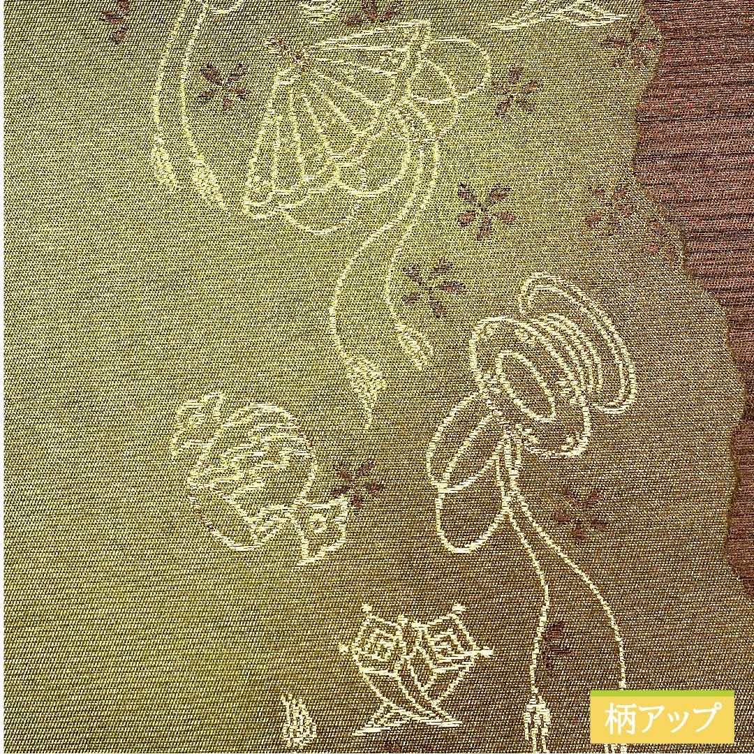 Fukuro Obi, Pure Silk, Baikou Brown, Treasures, Classic Pattern, Length 430cm, S Rank, Six-way, Semi-formal, Gold, 1123011412321