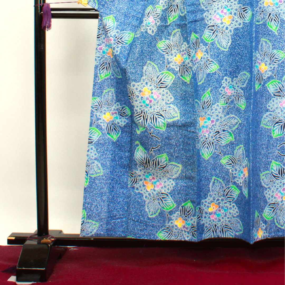 Yukata, dayflower color, hydrangea, cotton, B rank, single layer, length 158cm, sleeve length 66cm, blue, 1118003704317