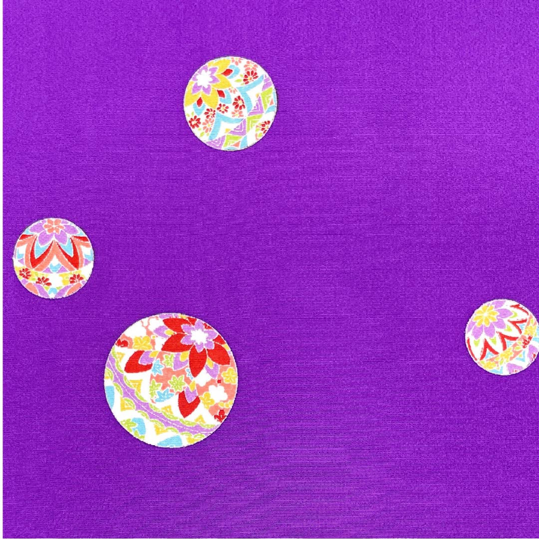 Fabric Komon Pure Silk Purple Tango Chirimen Ball Classic Pattern New Rank Purple 1130001071920
