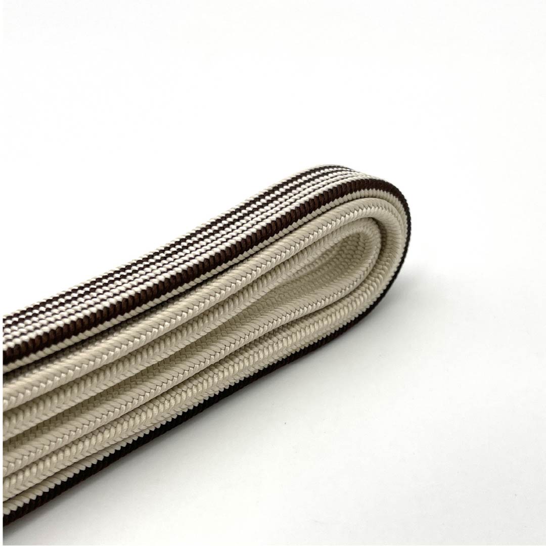 S-Rank Silk Obi-jime (Sobajime) in Sobakiri (Soba-kiri Color) with Odamaki Tassel, Approx. 159.5cm Long, Approx. 1.4cm Wide, Casual, Brown, Product Number: 1135004712314