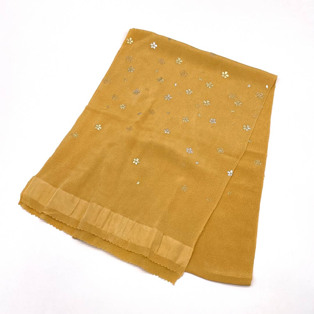 (Like new) S-Rank Silk Obijime and Obiage Set, Carrot and Forget-Me-Not Green, Approx. 160cm Long, Approx. 1cm Wide, Casual, Yellowish, Product Code: 1141000072323