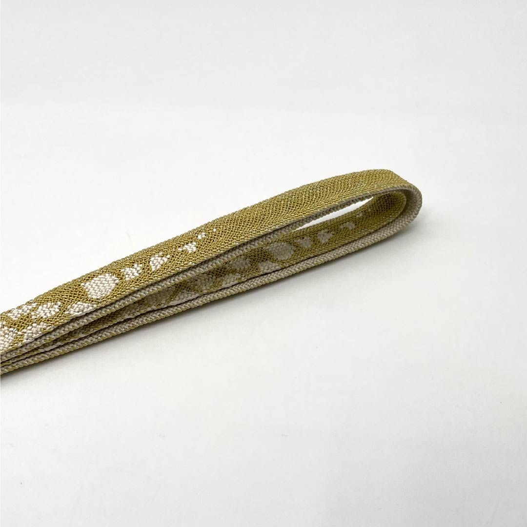 (新品)帯締め 正絹 NEWランク  金色（かないろ） 単衣用 夏用  長さ約160cm 幅約1.6cm カジュアル 黄系 1135005781323