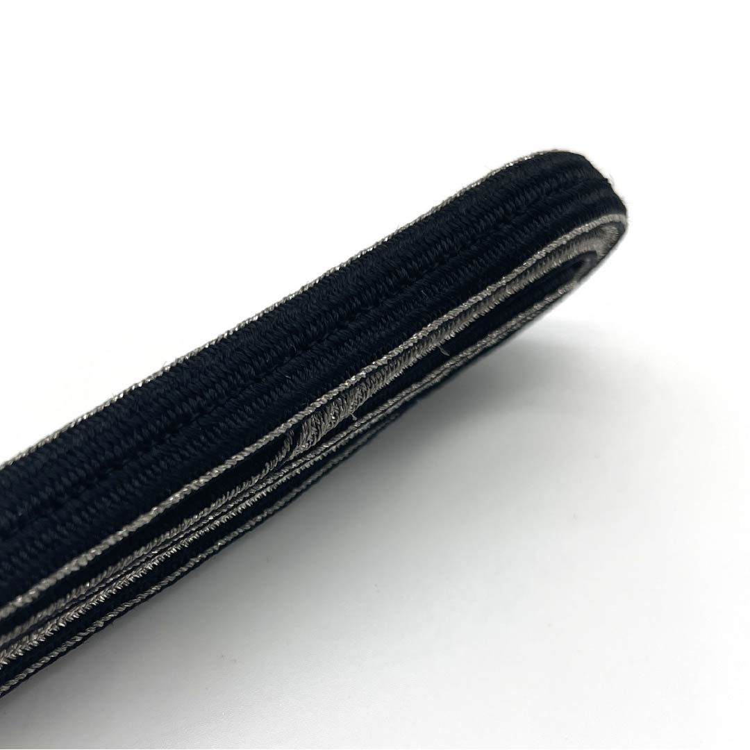 Obijime (silk obi) - quarter string - black, silver, monotone - length 154cm, width 1.2cm - casual - A rank - black - 1135003143310