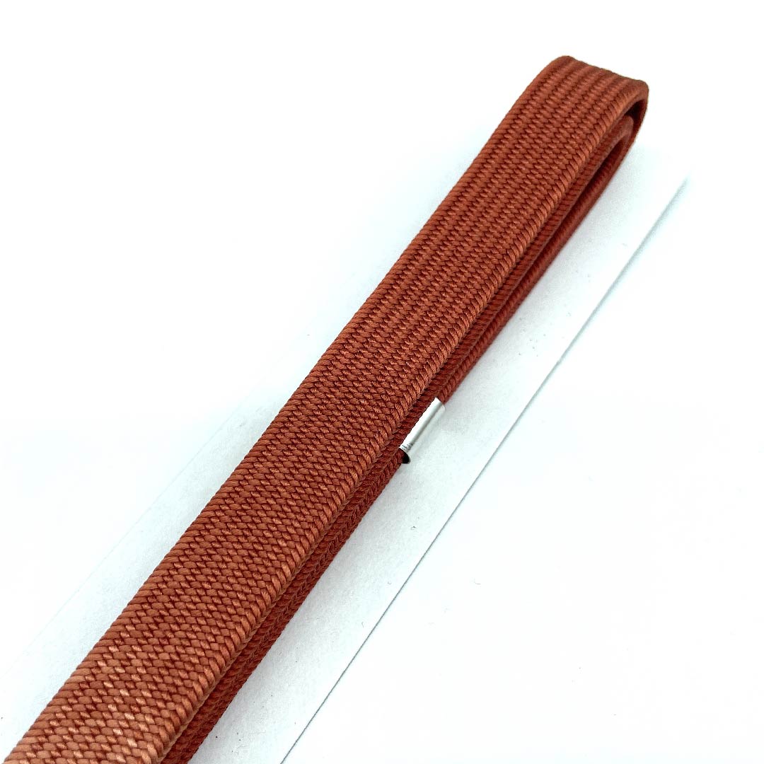 (New old stock) Obijime (sash fastener) made of pure silk, quarter-length cord, red-patterned color, by Nakamura Katsuun, Arashiyama, hand-painted, length approx. 162cm, width approx. 1cm, semi-formal, rank S, orange, 1135000052926