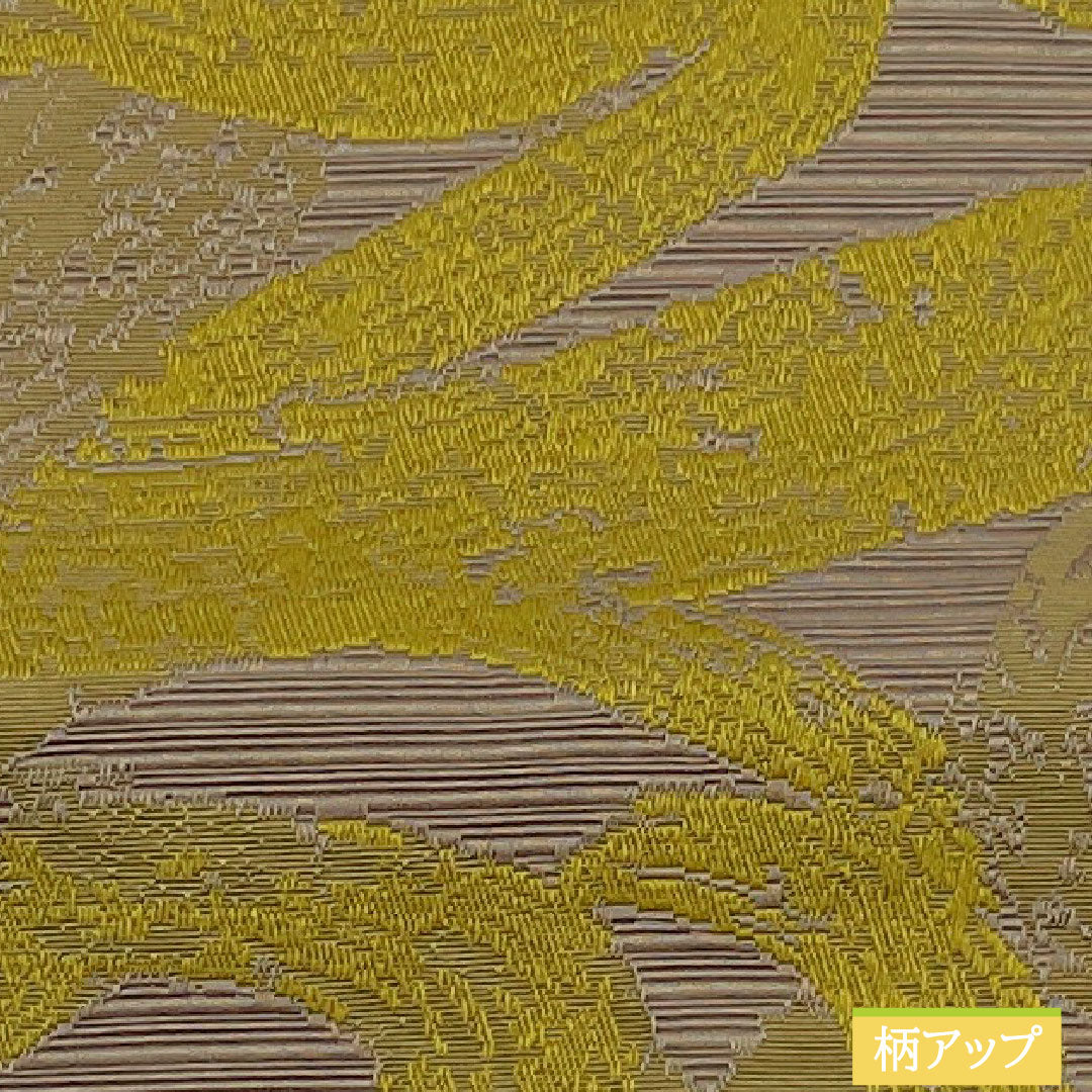 (New) Half-width obi, polyester, NEW rank, rapeseed oil color, reddish-brown, reversible, abstract pattern, obi length 400cm, brown tones, 1125002381414