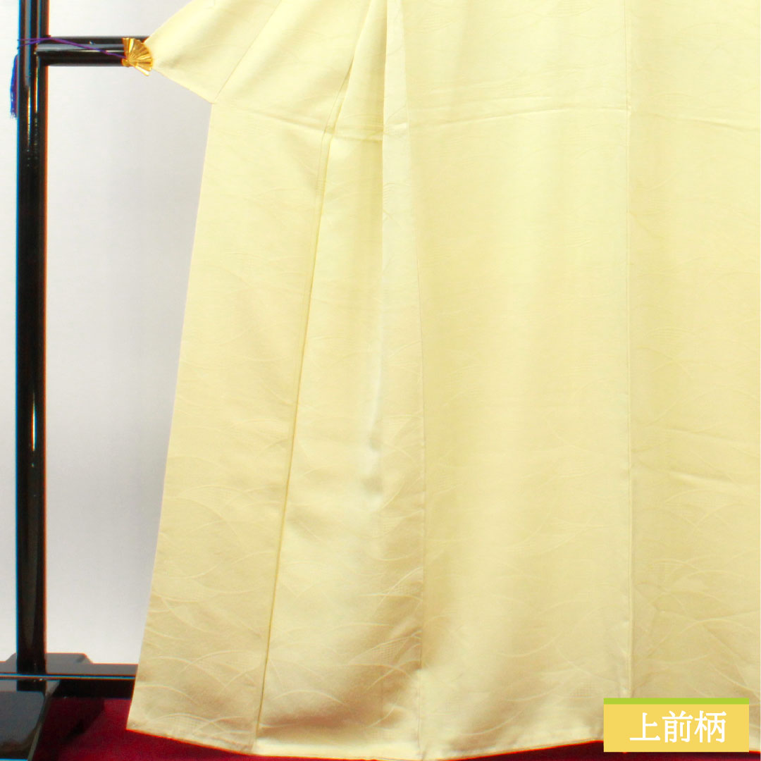 Plain color, pure silk, length 165.5cm, sleeve length 66cm, fang yellow, abstract pattern, 30% bellflower in the middle shade, with basting thread, lined, S rank, cream color, 1114001412515