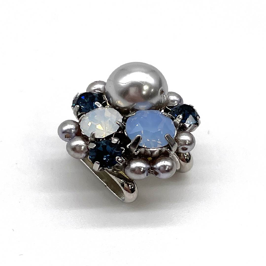(New old stock) Obidome Other Casual Rhinestone Pearl Length approx. 2cm Width approx. 2cm S rank Blue 1137000902917