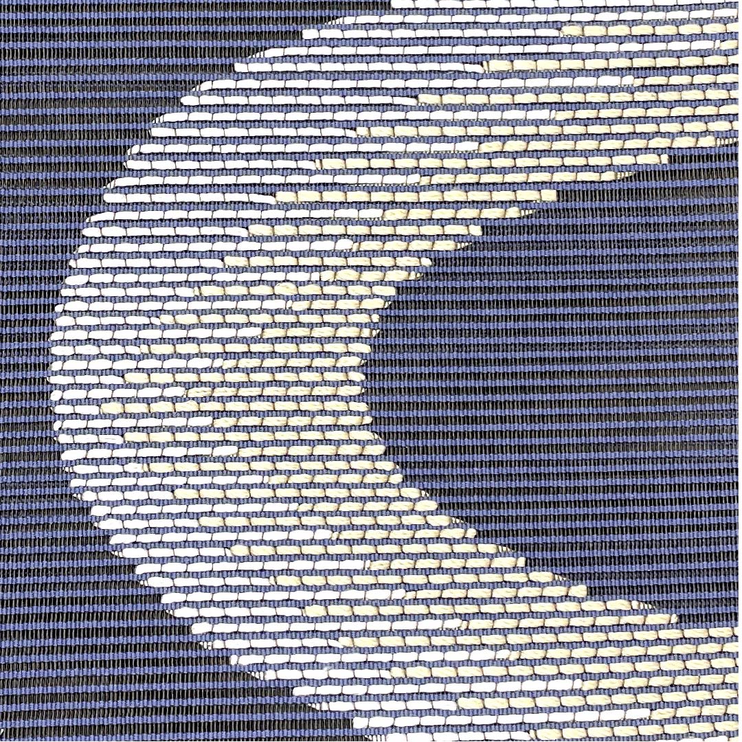 （新品未使用品）袋帯 夏帯 二藍色（ふたあいいろ） 幾何学模様 夏物 帯丈446cm 正絹 NEWランク ポイント柄 セミフォーマル 青系 1123008501317