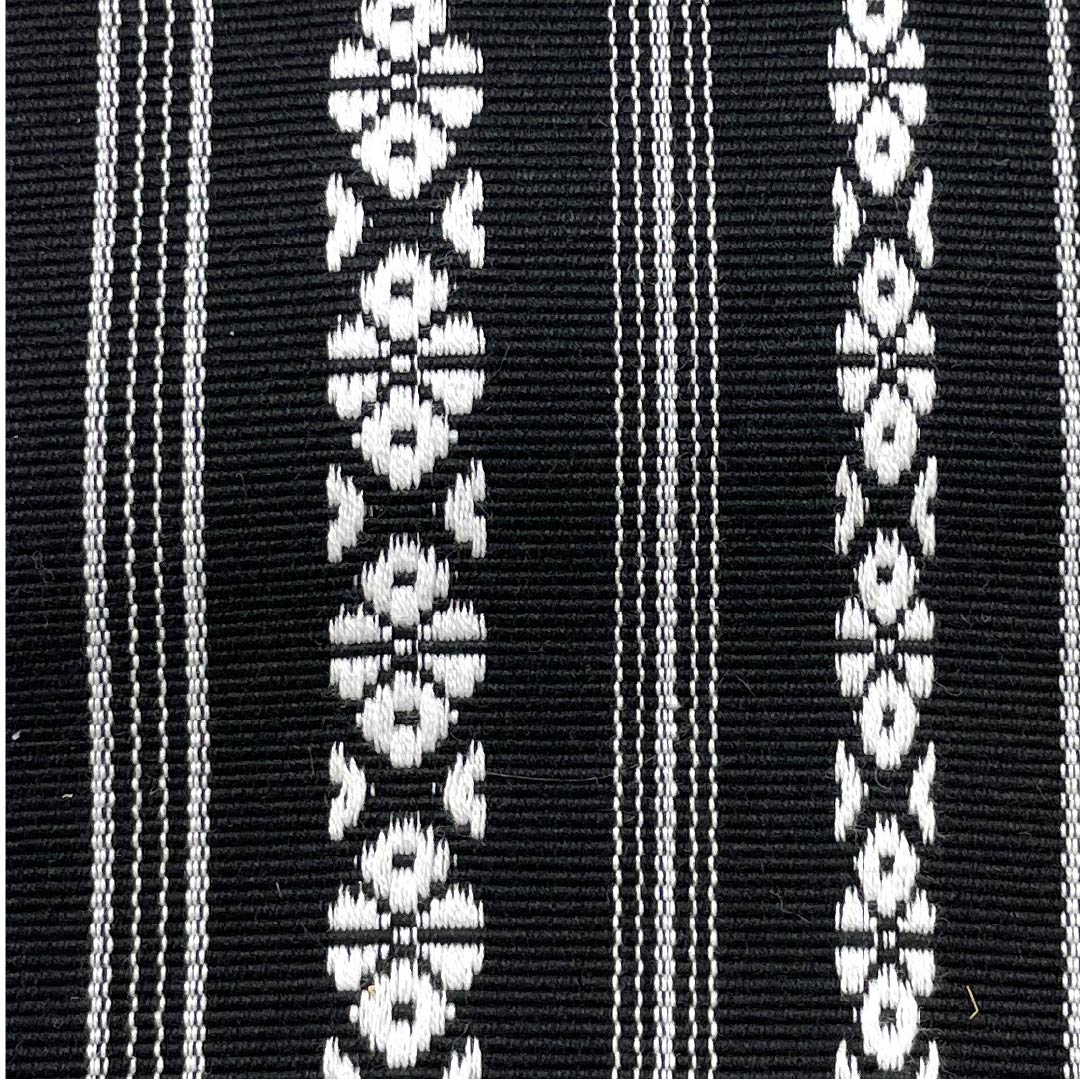 (Unmade) Kaku-obi (cotton sash), Hakata-ori, Kenjo pattern, reversible, obi length 394cm, width 9.5cm, S rank, black, 1134000482910