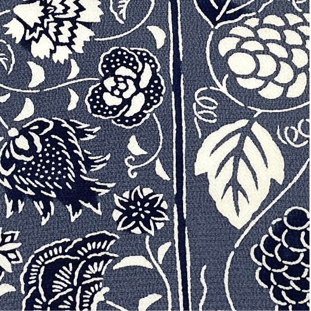 Nagoya obi, tin-colored, Kyoto Bingata, Kuriyama Kobo, flower chintz, grapes, monotone, obi length 374cm, pure silk, S rank, point pattern, casual, gray, 1124005232322, Nagoya tailoring