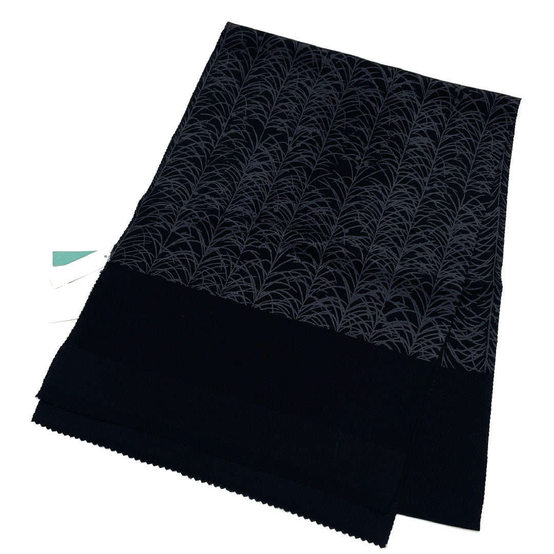 (Like new) Pure silk obiage, semi-formal, black, classic pine pattern, length approximately 176cm, width approximately 30cm, black, product number 1136001671910