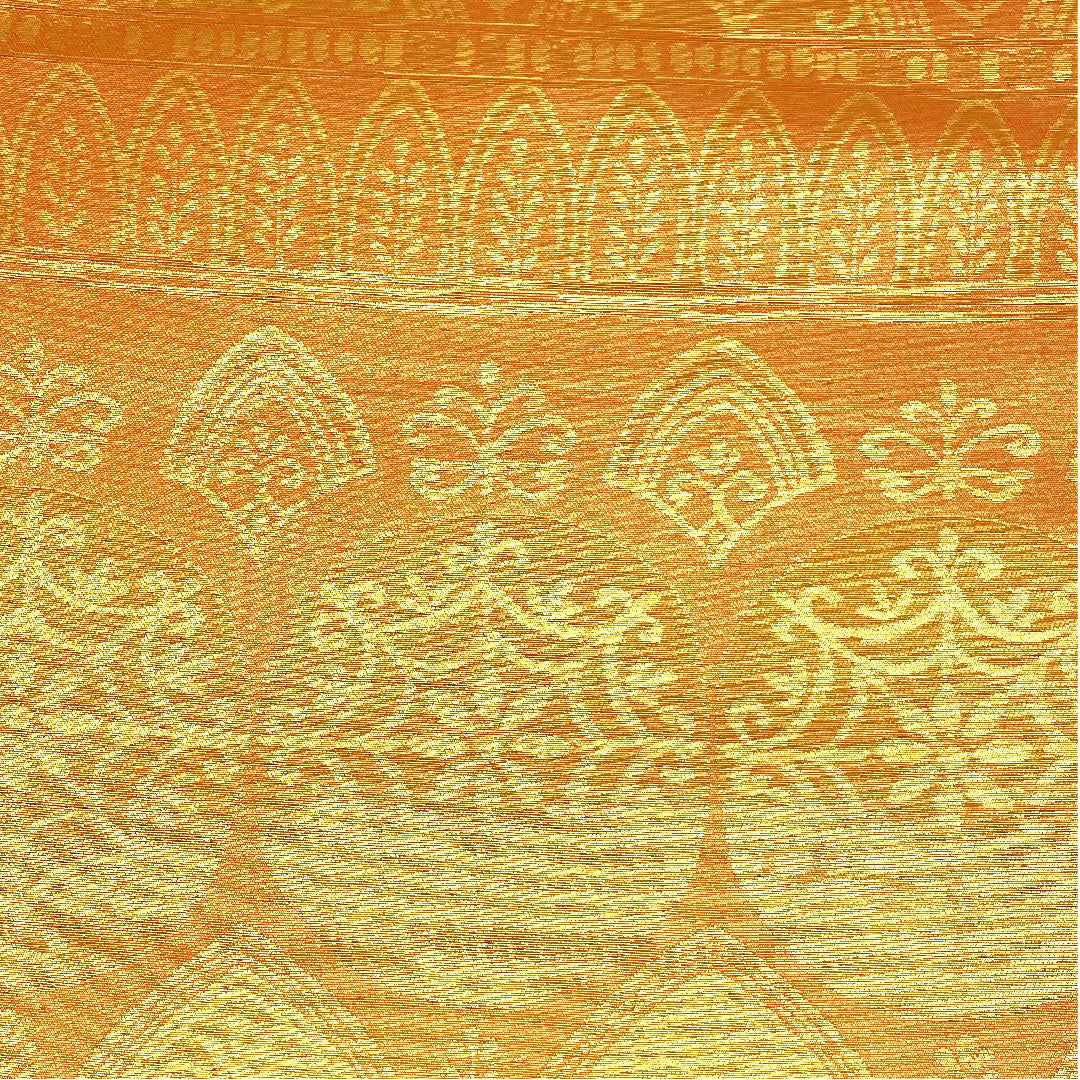 [Unstitched] Fukuro Obi, Silk, S Rank, Classic Pattern, Kihara Textile. Obi length 428cm, Rokutsu, Semi-formal, Vermilion, 1123002592316