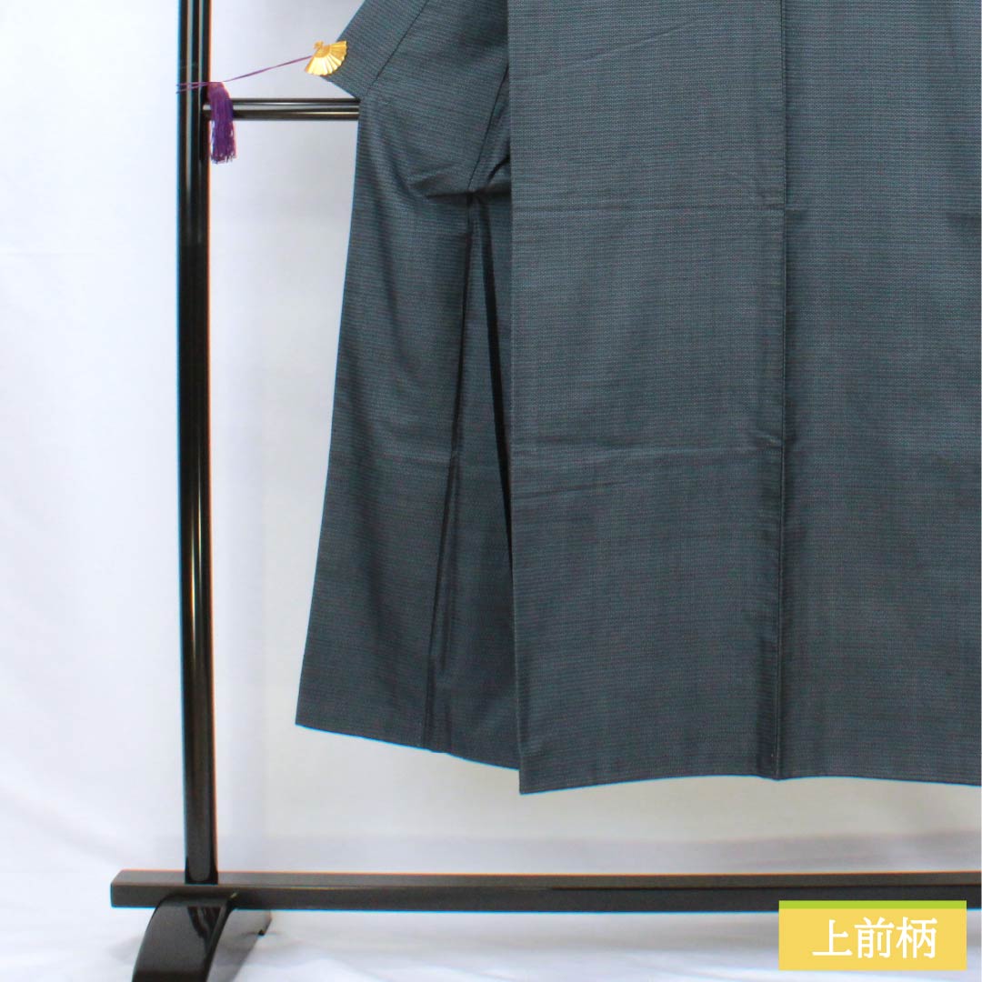 Men's silk S-rank kimono, length 143cm, sleeve length 69cm, Iced brown (ice-colored), Oshima Tsumugi pongee with a tortoiseshell pattern, lined, navy blue, product number 1119001242418