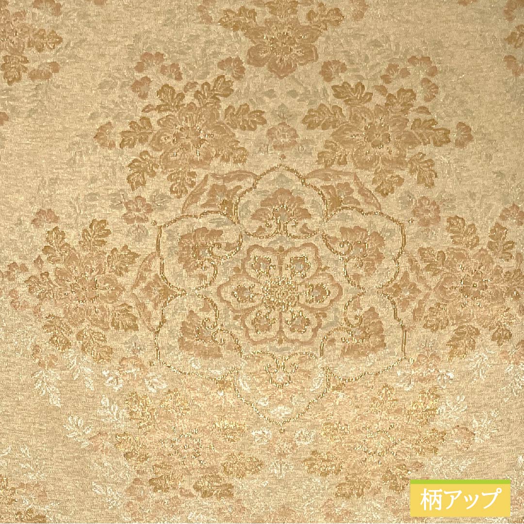 Fukuro Obi, pure silk, for Tomesode, Hosohana, floral pattern, obi length 436cm, S rank, six-pass, formal, gold, 1123013742321